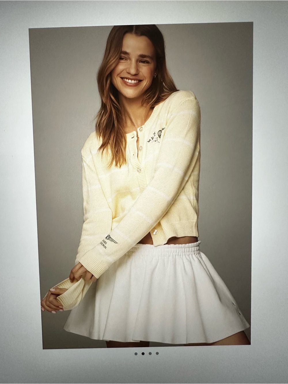 New with Tag! Anthropologie Yellow Button-Front Knit Golf Cardigan Sweater sz L - Picture 2 of 8